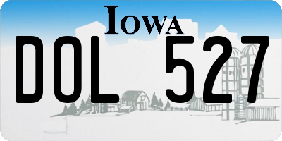 IA license plate DOL527