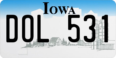 IA license plate DOL531