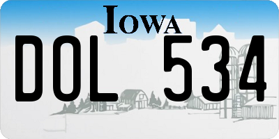 IA license plate DOL534