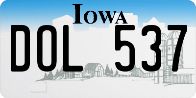 IA license plate DOL537