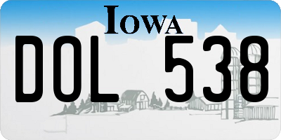 IA license plate DOL538