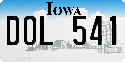 IA license plate DOL541
