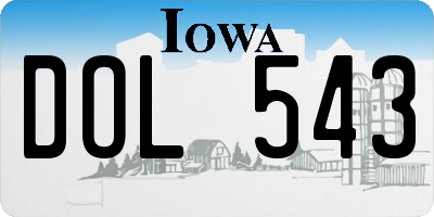 IA license plate DOL543