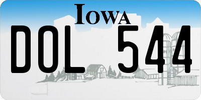 IA license plate DOL544