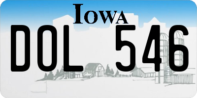 IA license plate DOL546