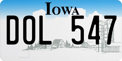 IA license plate DOL547