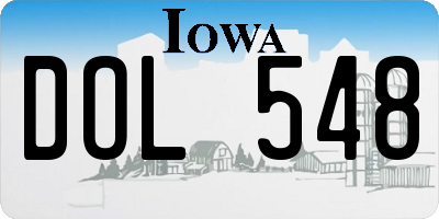 IA license plate DOL548