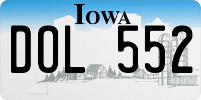 IA license plate DOL552