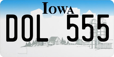 IA license plate DOL555