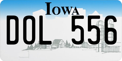 IA license plate DOL556
