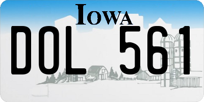 IA license plate DOL561