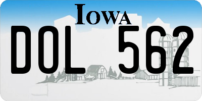 IA license plate DOL562