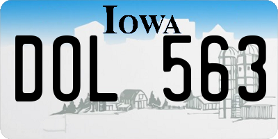 IA license plate DOL563