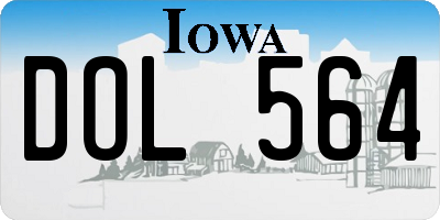 IA license plate DOL564