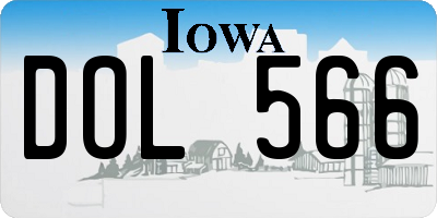 IA license plate DOL566