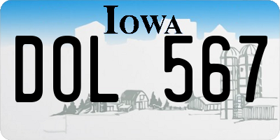 IA license plate DOL567