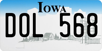 IA license plate DOL568
