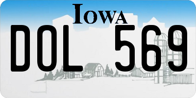 IA license plate DOL569