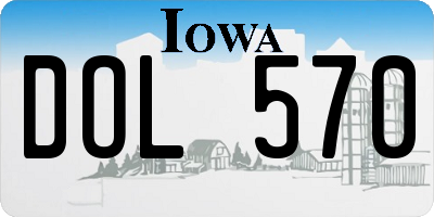 IA license plate DOL570