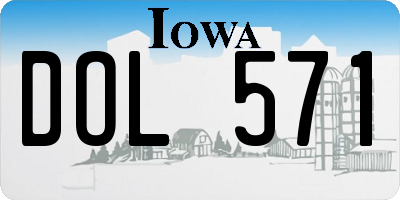 IA license plate DOL571