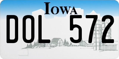 IA license plate DOL572