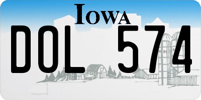 IA license plate DOL574