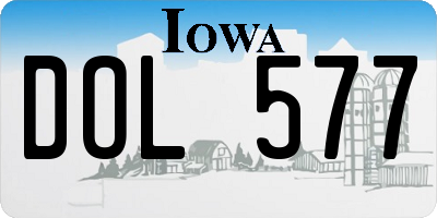 IA license plate DOL577