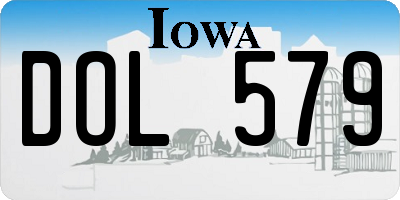 IA license plate DOL579