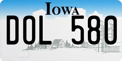 IA license plate DOL580