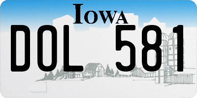 IA license plate DOL581