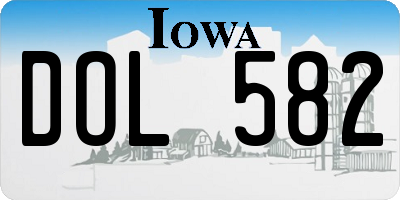 IA license plate DOL582