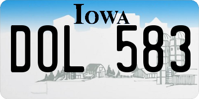 IA license plate DOL583