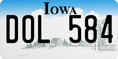 IA license plate DOL584