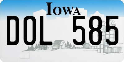 IA license plate DOL585