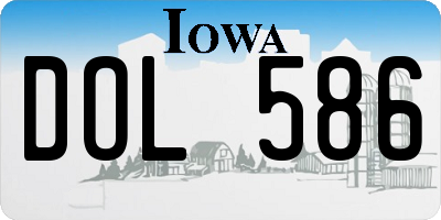 IA license plate DOL586