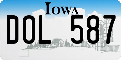 IA license plate DOL587