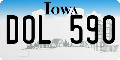 IA license plate DOL590