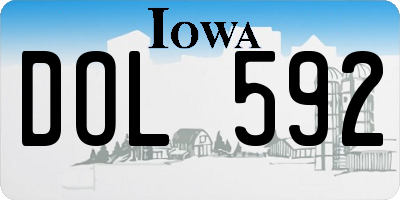 IA license plate DOL592