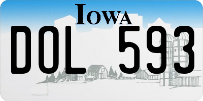 IA license plate DOL593