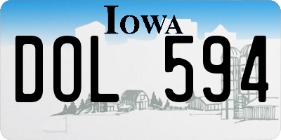 IA license plate DOL594