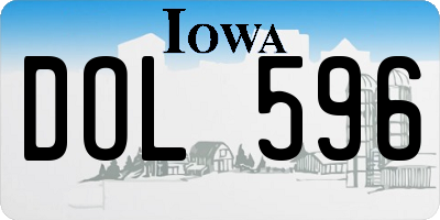 IA license plate DOL596