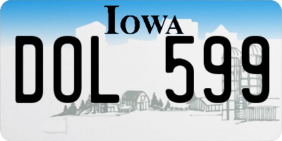 IA license plate DOL599