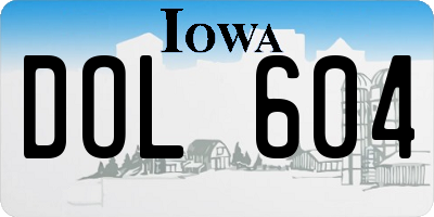IA license plate DOL604