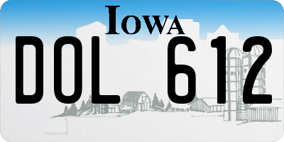 IA license plate DOL612