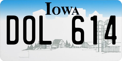 IA license plate DOL614