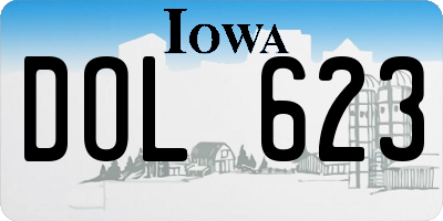 IA license plate DOL623