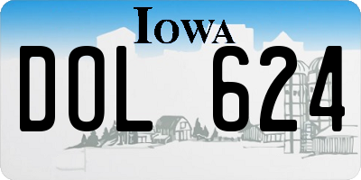 IA license plate DOL624