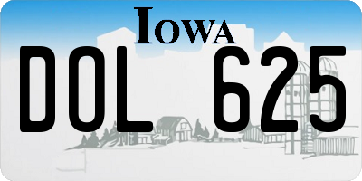 IA license plate DOL625