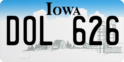 IA license plate DOL626