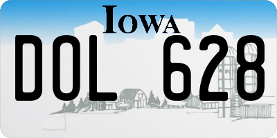 IA license plate DOL628